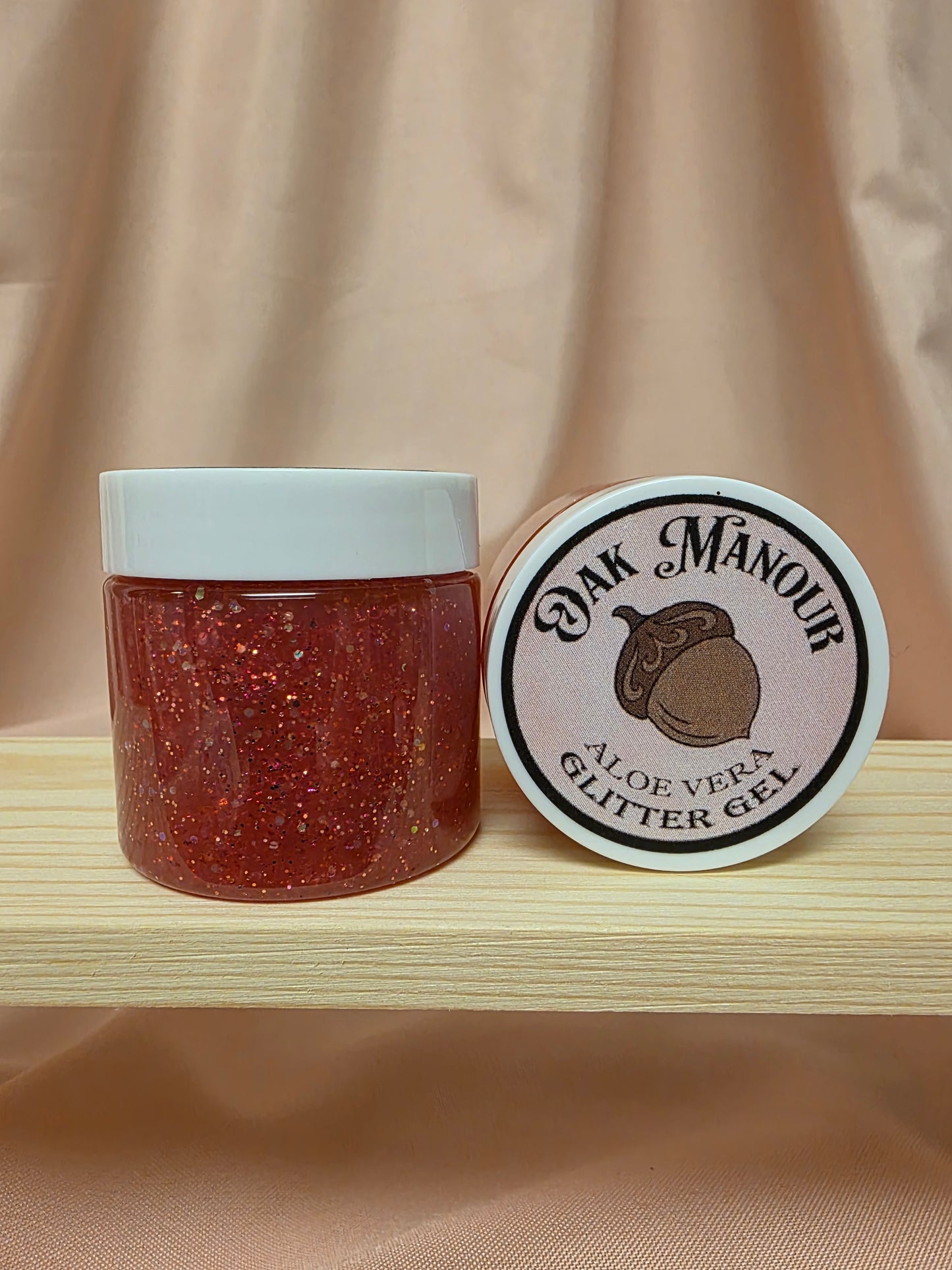 Pure Aloe Body Glitter Gel, scented, Hot Pink/Rose Gold/White - 2 oz