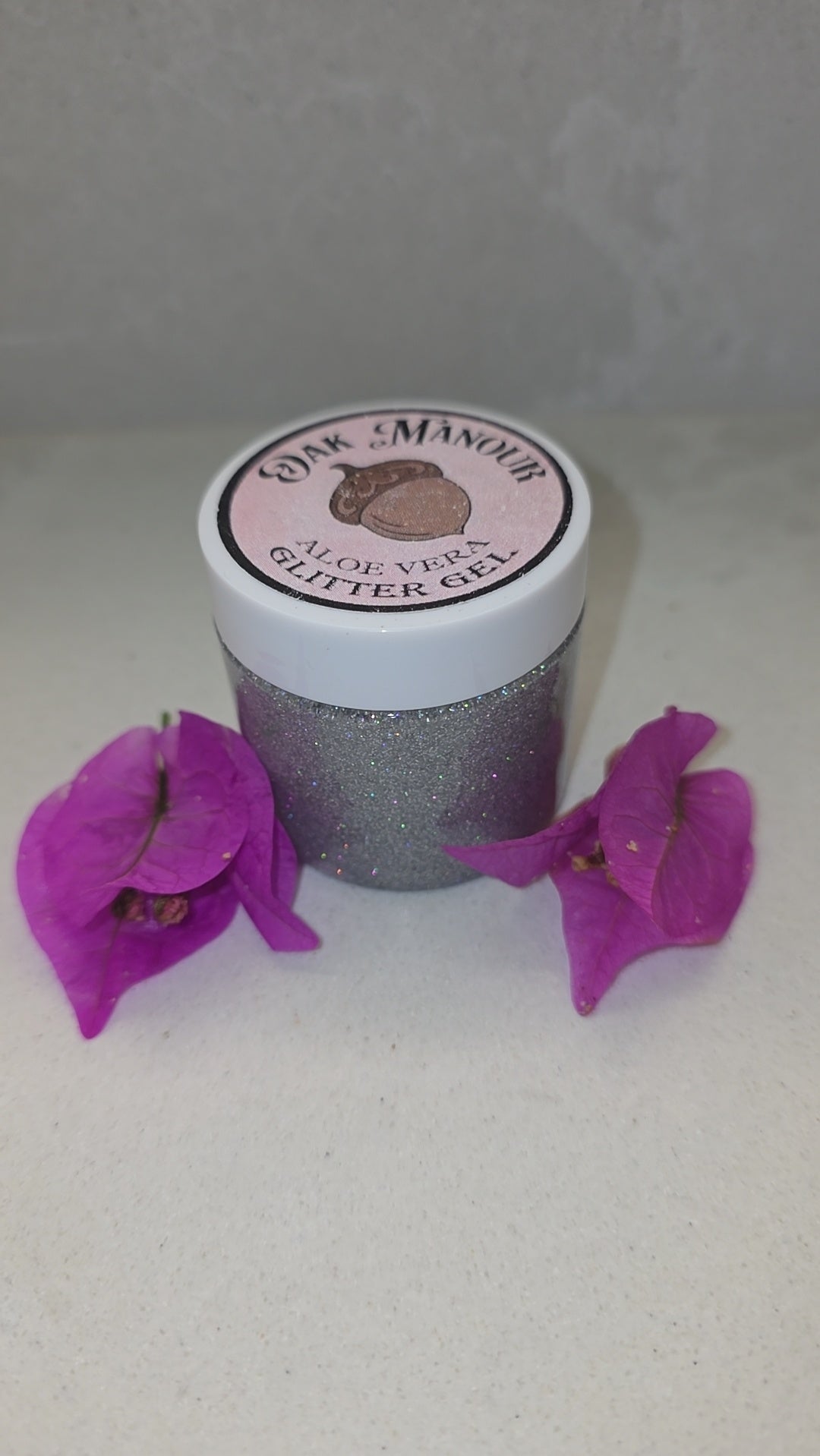 Pure Aloe Body Glitter Gel, Scented, Holographic Silver - 2 oz