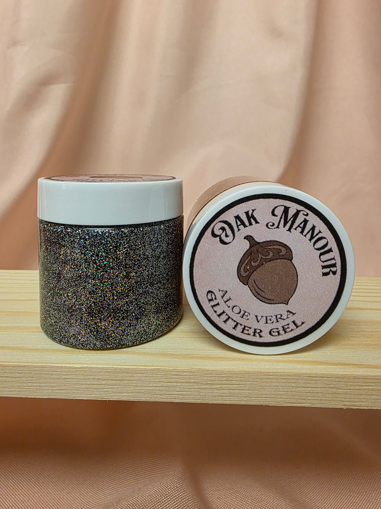 Pure Aloe Glitter Gel, Scented, Holographic Black - 2 oz