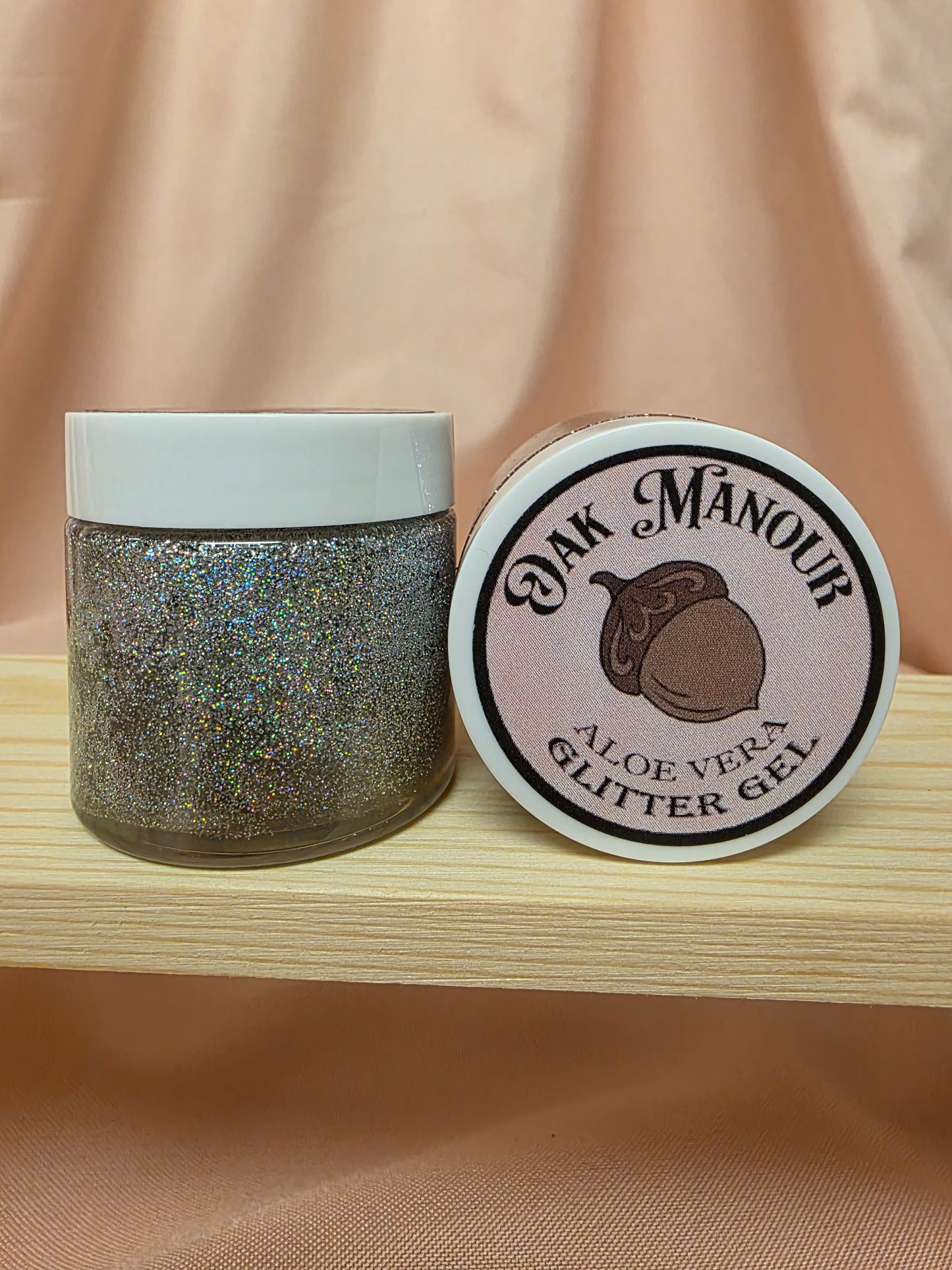 Pure Aloe Body Glitter Gel, Scented, Holographic Silver - 2 oz