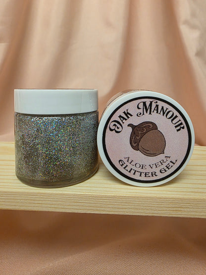 Pure Aloe Body Glitter Gel, Scented, Holographic Silver - 2 oz