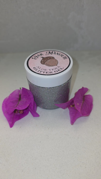 Pure Aloe Body Glitter Gel, Scented, Holographic Silver - 2 oz