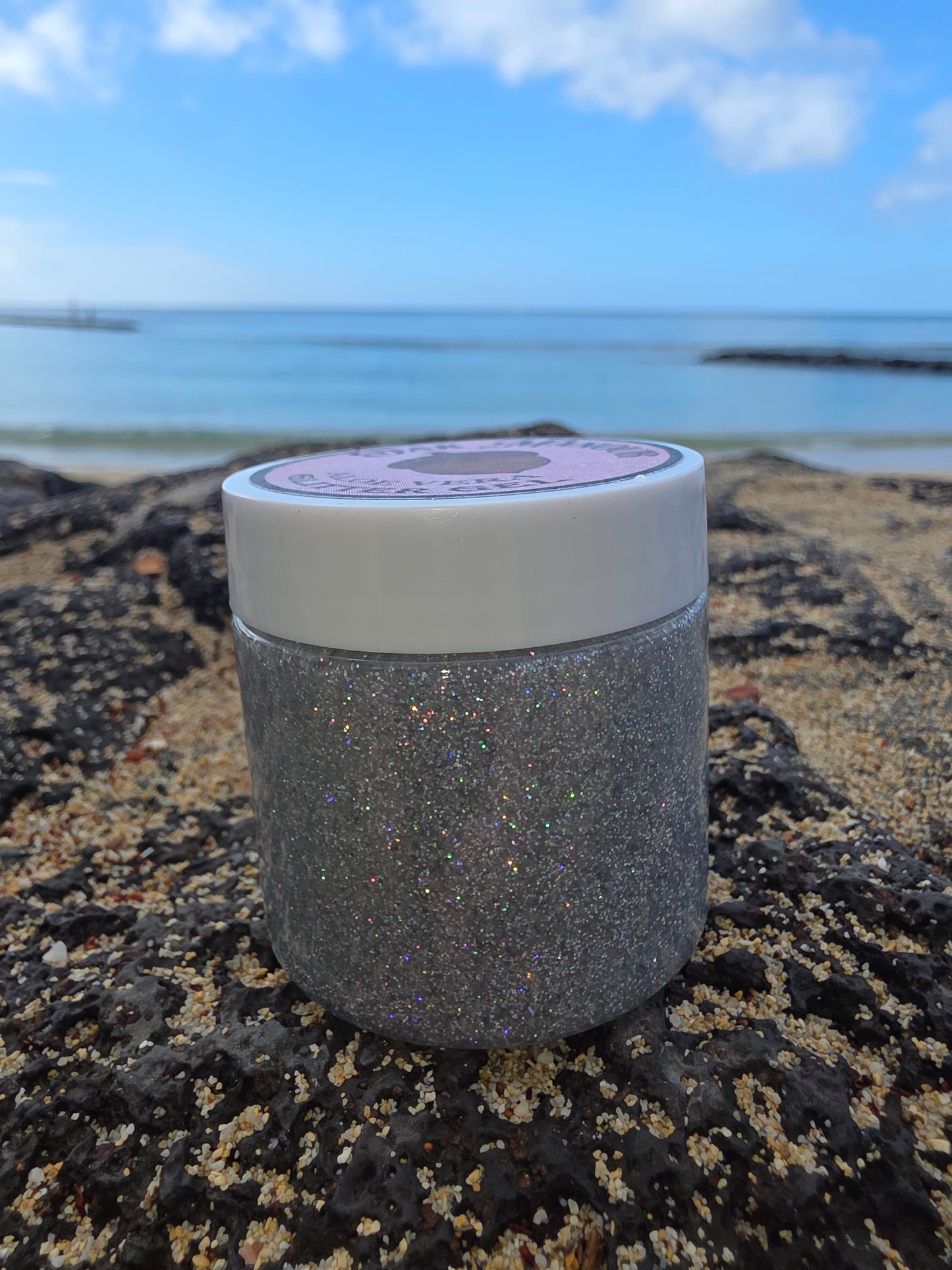 Pure Aloe Body Glitter Gel, Scented, Holographic Silver - 2 oz