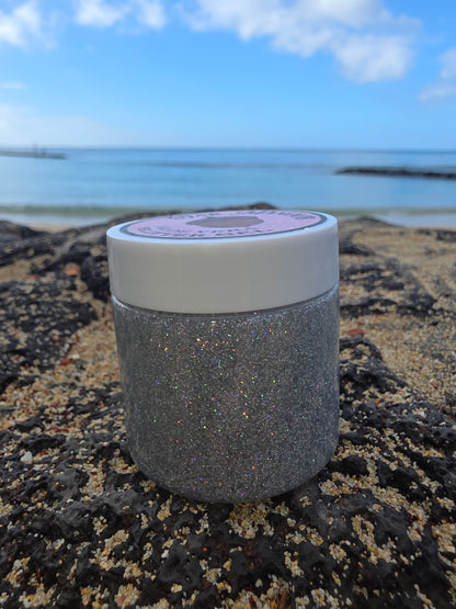 Pure Aloe Body Glitter Gel, Scented, Holographic Silver - 2 oz