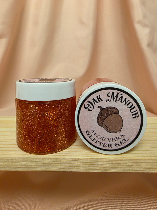 Pure Aloe Body Glitter Gel, Scented, Gold/Rose Gold - 2 oz