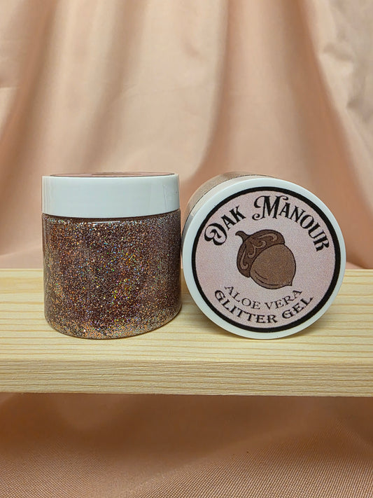 Pure Aloe Glitter Gel, Scented, Rose Gold - 2 oz